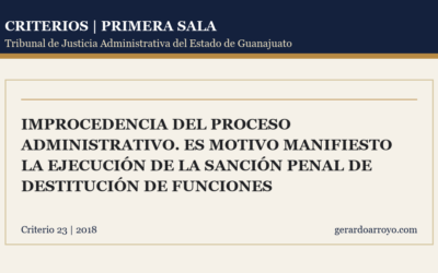 Improcedencia Del Proceso Administrativo. Es Motivo Manifiesto La Ejecución De La Sanción Penal De Destitución De Funciones