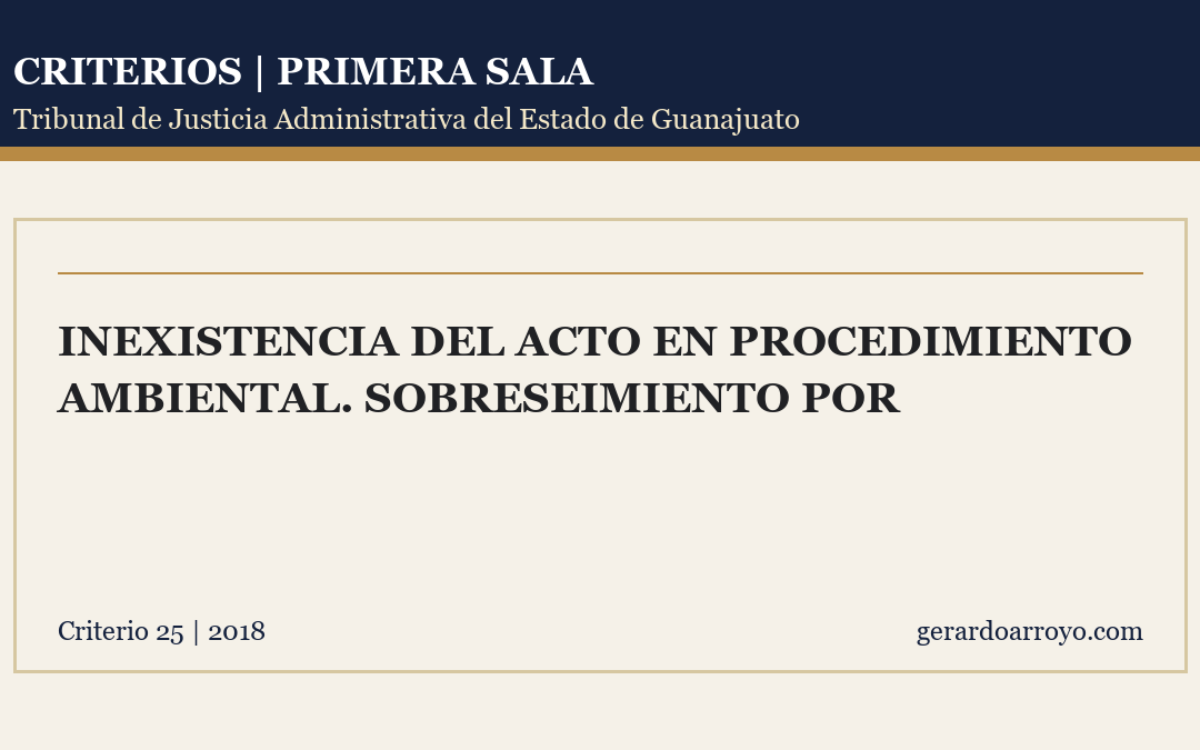 Inexistencia Del Acto En Procedimiento Ambiental. Sobreseimiento Por