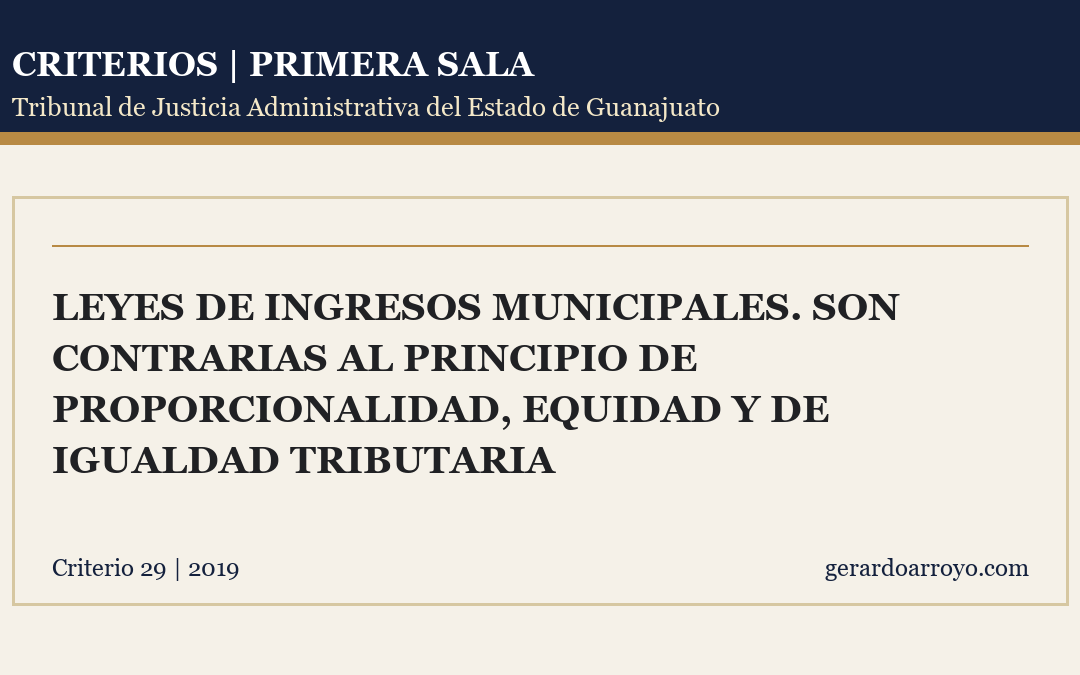 Leyes De Ingresos Municipales. Son Contrarias Al Principio De Proporcionalidad, Equidad Y De Igualdad Tributaria