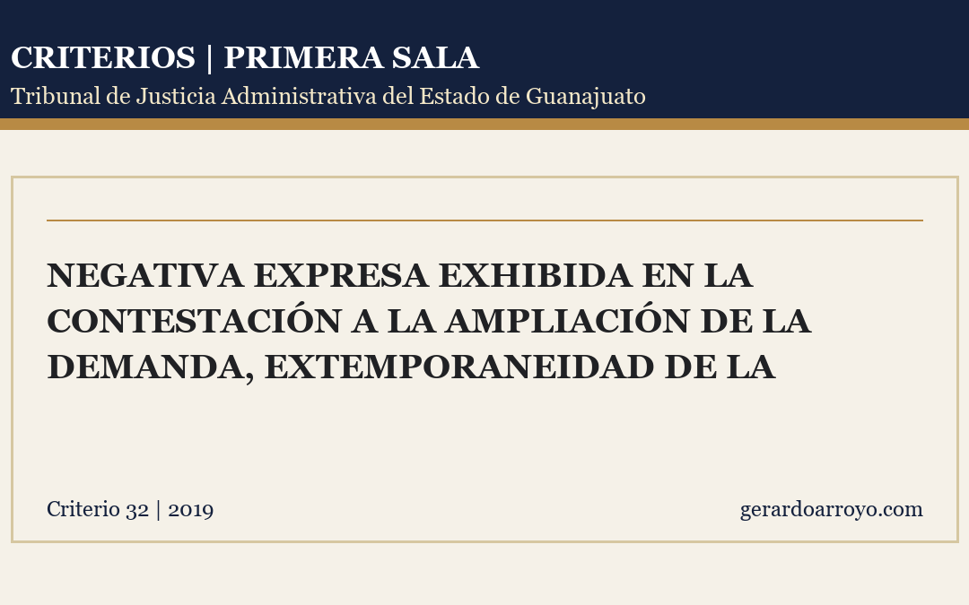 Negativa Expresa Exhibida En La Contestación A La Ampliación De La Demanda, Extemporaneidad De La