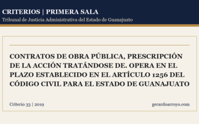 Contratos De Obra Pública, Prescripción De La Acción Tratándose De. Opera En El Plazo Establecido En El Artículo 1256 Del Código Civil Para El Estado De Guanajuato