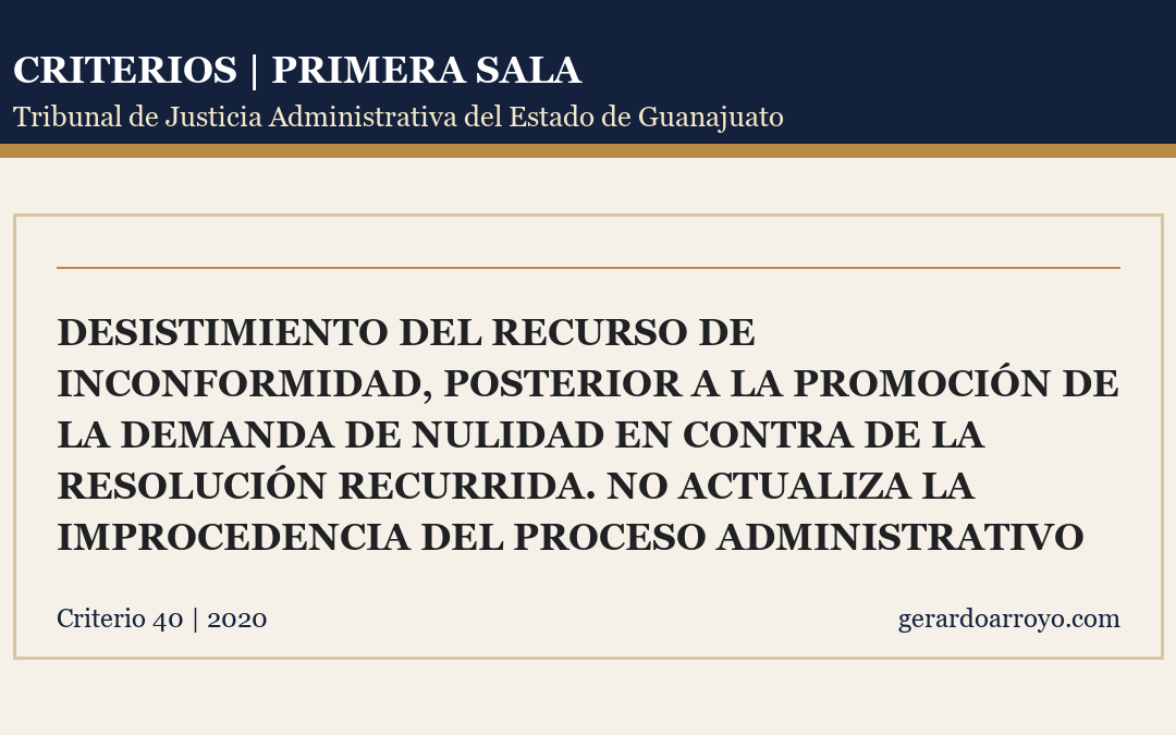Desistimiento Del Recurso De Inconformidad, Posterior A La Promoción De La Demanda De Nulidad En Contra De La Resolución Recurrida. No Actualiza La Improcedencia Del Proceso Administrativo