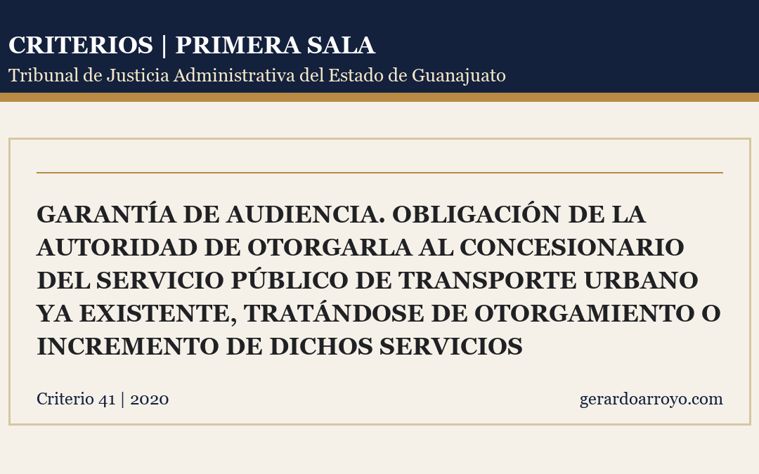 Garantía De Audiencia. Obligación De La Autoridad De Otorgarla Al Concesionario Del Servicio Público De Transporte Urbano Ya Existente, Tratándose De Otorgamiento O Incremento De Dichos Servicios