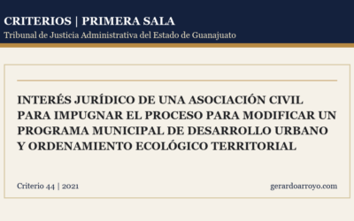 Interés Jurídico De Una Asociación Civil Para Impugnar El Proceso Para Modificar Un Programa Municipal De Desarrollo Urbano Y Ordenamiento Ecológico Territorial