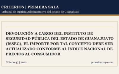 Devolución A Cargo Del Instituto De Seguridad Pública Del Estado De Guanajuato (Isseg), El Importe Por Tal Concepto Debe Ser Actualizado Conforme Al Índice Nacional De Precios Al Consumidor